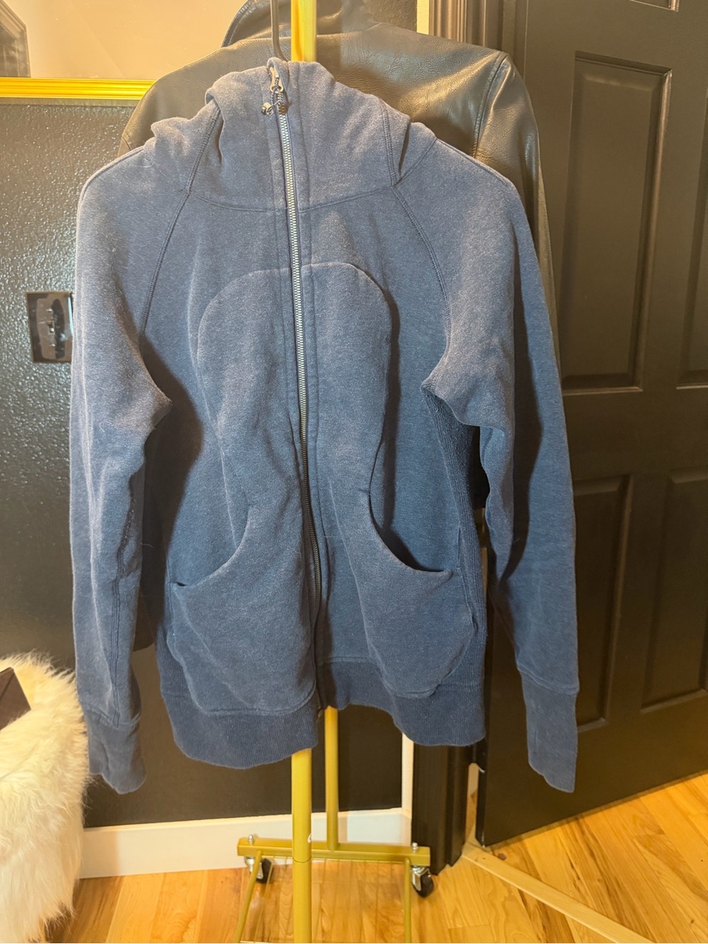 Women’s Navy Zip-Up scuba full zip hoodie